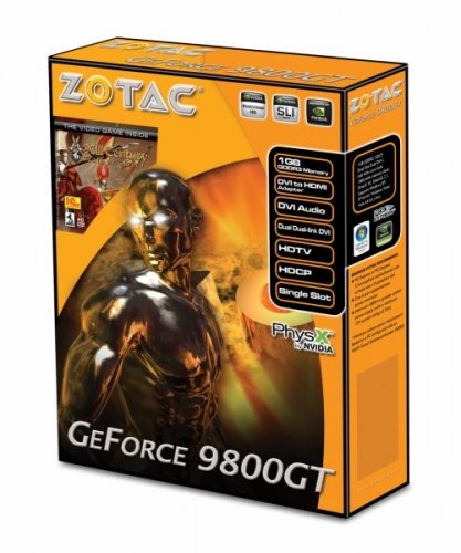 ZOTAC GF CUDA 9800GT, 1GB DDR3 (256bit), HDTV/2xDualDVI, PCI-E
