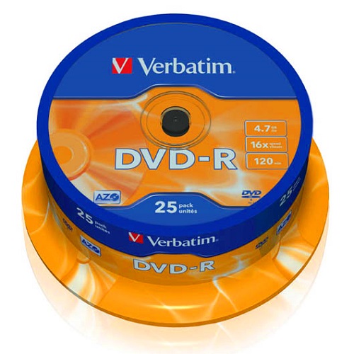 Verbatim DVD-R Matt Silver 4.7GB 16x 25 Pack Spindle