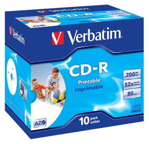 CD-R Verbatim DataLife+ AZO Jewel Case 10pcs 700MB 52x Printable