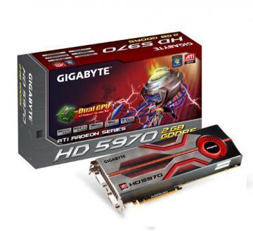 Gigabyte Radeon HD 5970 GPU, 2GB DDR5 (2x256bit)