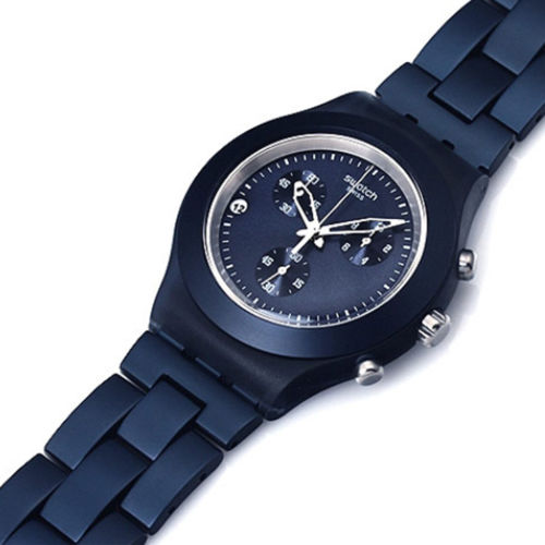 Swatch Irony Diaphane Smoky Blue chronograph