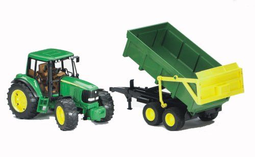 Bruder John Deere 6920 with tipping trailer toy