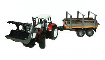 Bruder Steyr CFT 170 with timber trailer toy