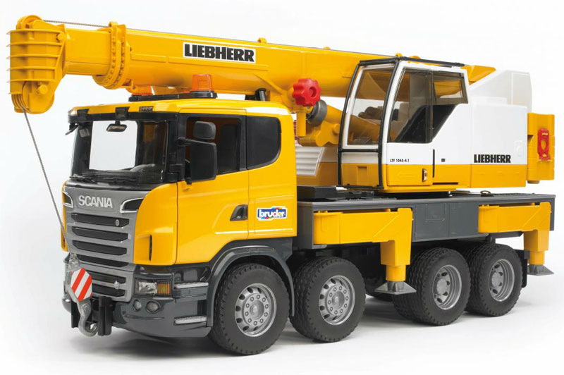 Bruder SCANIA R-series Liebherr crane truck toy