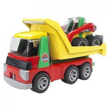 Bruder Transporter with skid steer loader toy