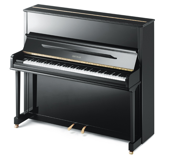 Grotrian friedrich black polished upright piano