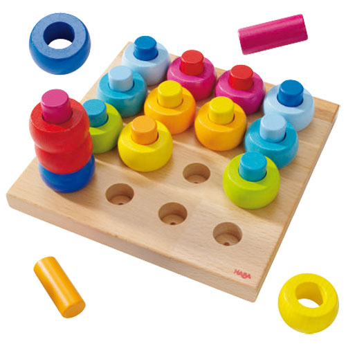 HABA Pegging Game Rainbow Whirls toy