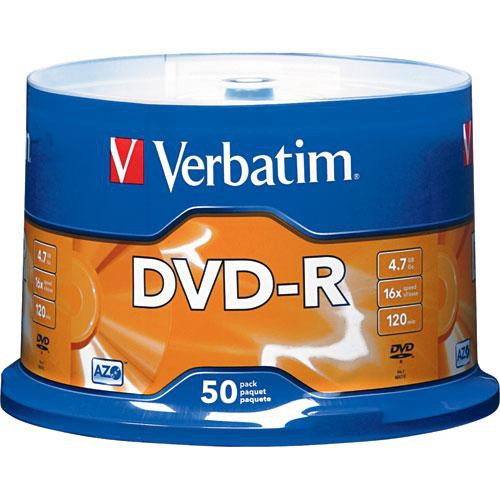Verbatim 4.7GB 16X DVD-R 50 Pack-Spindle with Advanced AZO Recording Dye