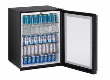 U-Line Glass Door Refrigerator ADA24RGL
