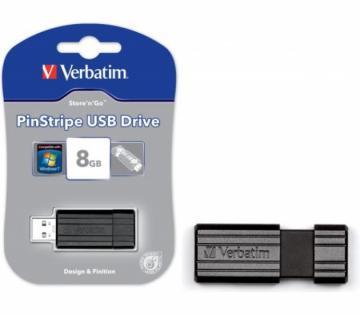 Verbatim 8GB Drive USB Pinstripe Black