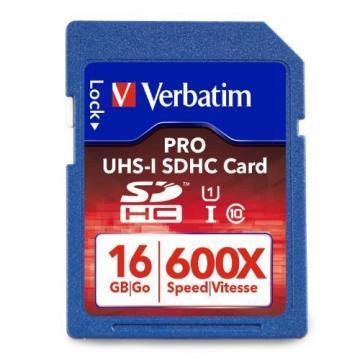Verbatim 16GB Pro 600X SDHC Class 10 UHS-1 Card