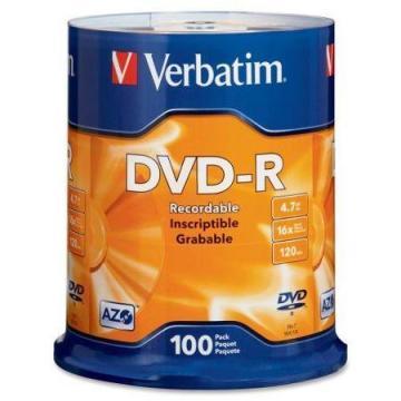 Verbatim 100-pack DVD-R 4.7GB 16X Spindle