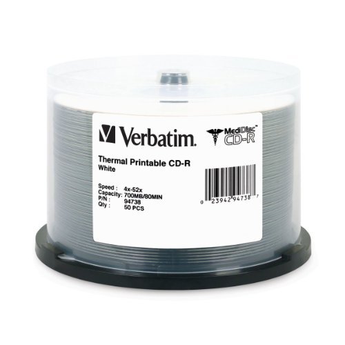Verbatim MediDisc CD-R 52x 700MB Printable 50-Pack