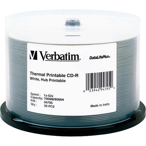 Verbatim CD-R 52X 700MB  Printable Spindle 50-Pack