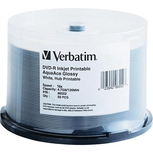 Verbatim 50-pack DVD-R 16X Aqua Ace Glossy Spindle
