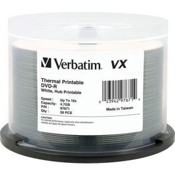 Verbatim DVD-R 4.7GB 16X 50-pack Printable Spindle