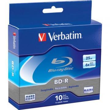 Verbatim BD-R 25GB 6x 10-Pack Cakebox Blu-ray Discs