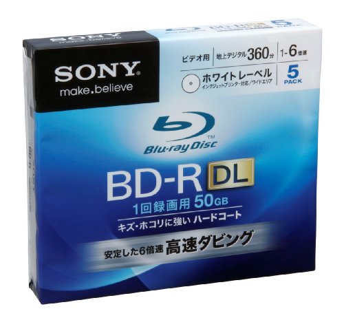Sony Blu-ray Disc 5 Pack - 50GB 6x Speed DL