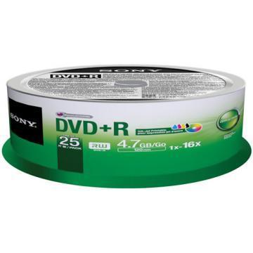Sony DVD+R 4.7GB 16X 25-pack Spindle