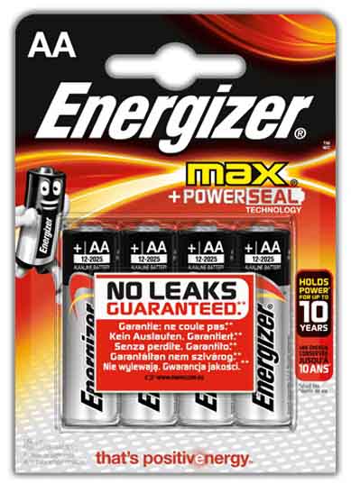 Energizer Alkaline Max AA Batteries 4pack