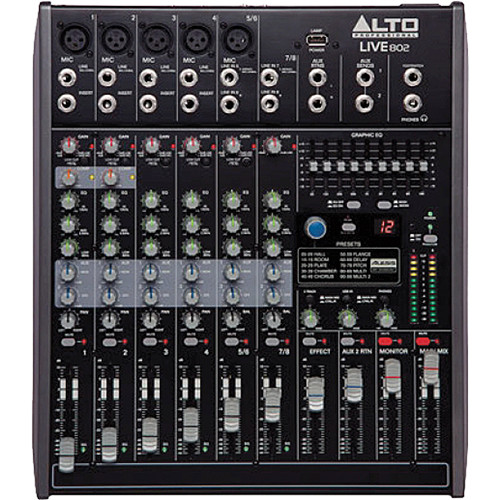 ALTO LIVE802 8 Channel Mixer with Effects & USB