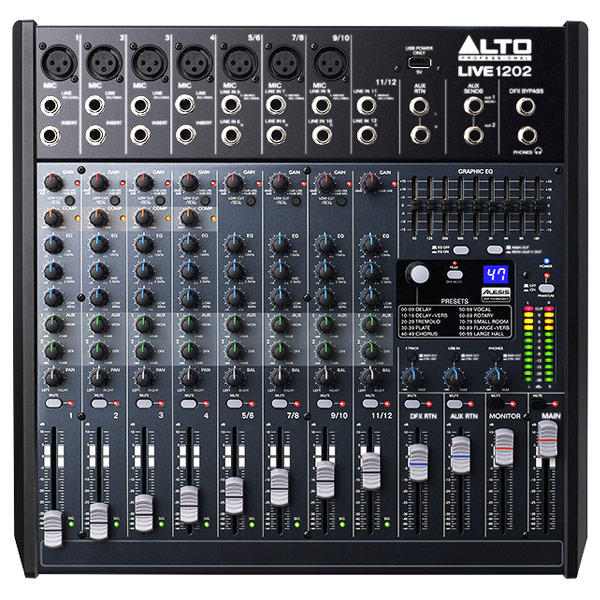 ALTO LIVE1202 12 Channel Mixer with Effects & USB
