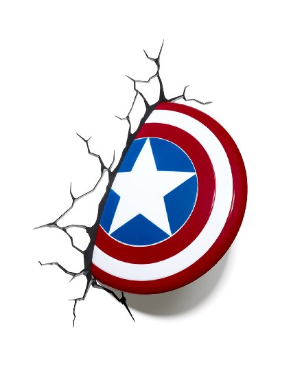 3DlightFX 3D LED Wall Mountable Captain America Shield