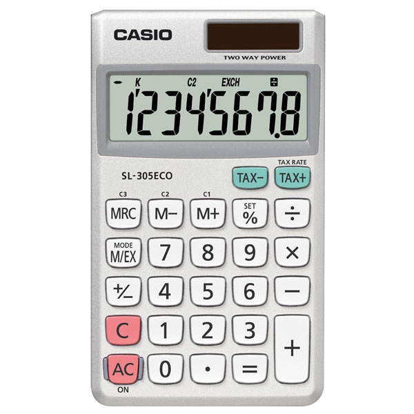 Casio SL-305ECO 8 Digit Desktop Calculator with Currency Conversion
