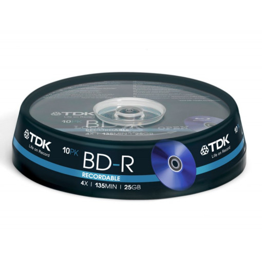 TDK 4x BD-R Media Spindle-Pack (10-Pack)