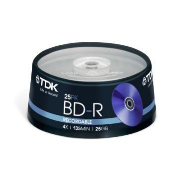 TDK 4x BD-R Media Spindle-Pack (25-Pack)