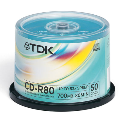 TDK CD-R, 52X, Spindle x50