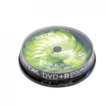 TDK DVD+R, 8X, Dual Layer, Spindle x10