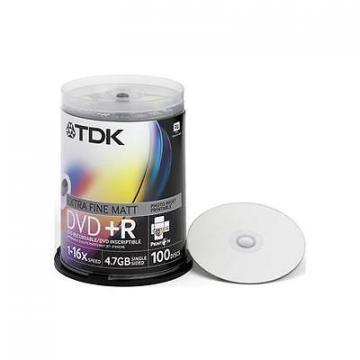 TDK DVD+R, Printable, 16X, Spindle x100