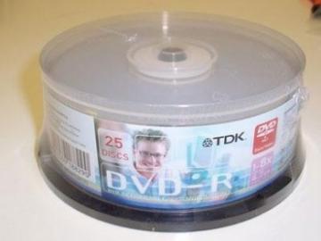 TDK DVD-R, 25X CAKE