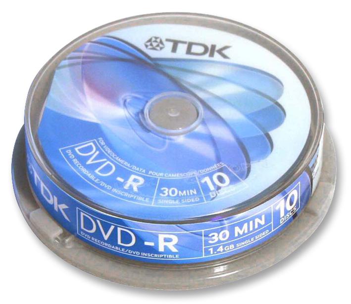 TDK 8cm DVD-R Media Spindle Pack (10 Pack)