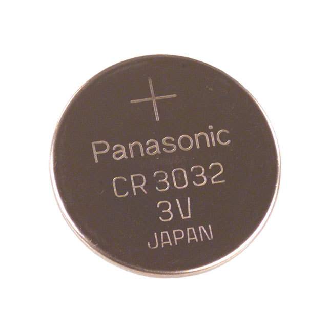Panasonic Lithium Manganese Dioxide, 500 mAh, 3 V, CR3032 Battery