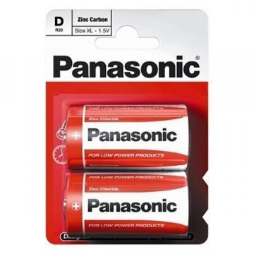 Panasonic Pack of 2, Zinc Carbon, 1.5 V, D Batteries