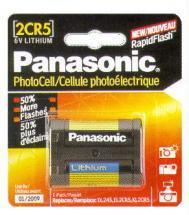 Panasonic Lithium Manganese Dioxide, 1400 mAh, 6 V, 2CR5 Battery