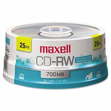 Maxell Printable CD-RW Media Spindle Pack (25 Pack)