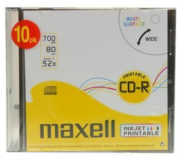 Maxell Printable CD-R Media Jewel Cases (10 Pack)