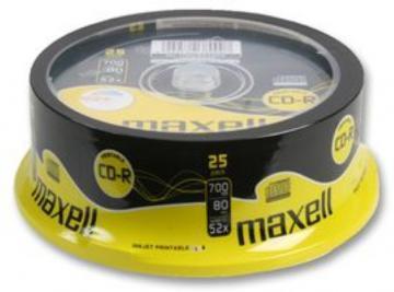 Maxell Printable CD-R Media Spindle Pack (25 Pack)