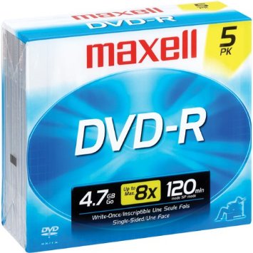 Maxell DVD+R 16x, Jewel Case 5-Pack