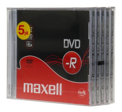 Maxell DVD-R Jewel Case 5-Pack
