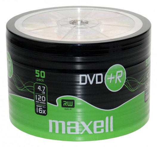 Maxell DVD+R, 4.7GB, 50PK Shrinkwrapped