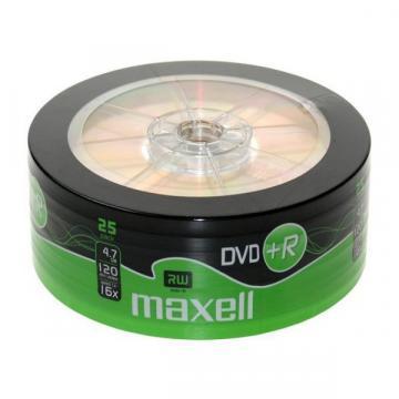 Maxell DVD+R, 4.7GB, 25PK Shrinkwrapped