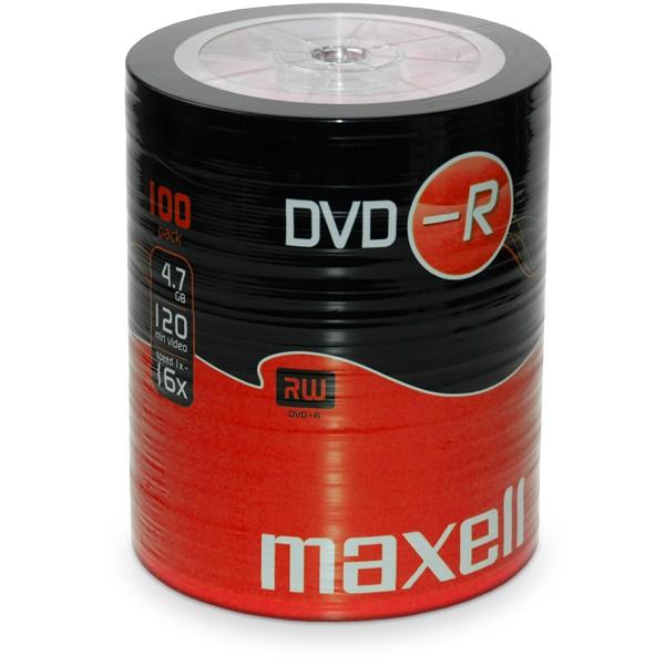 Maxell DVD-R, 4.7GB, 100PK Shrinkwrapped