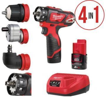 Milwaukee Tool M12, 4-IN-1, 2X2AH, 12V Drill Driver