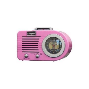 Steepletone Roxette Pink Retro Radio Alarm Clock