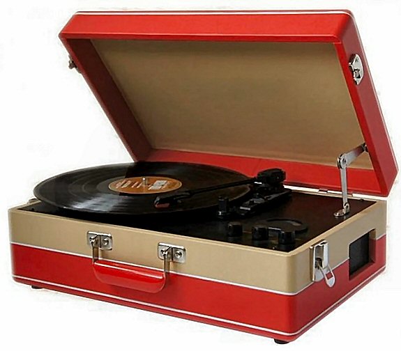 Steepletone Red Retro Style Portable Record Player