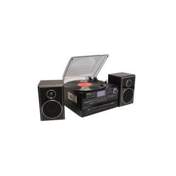 Steepletone Black 5-in-1 Music System With BT & CD Burning